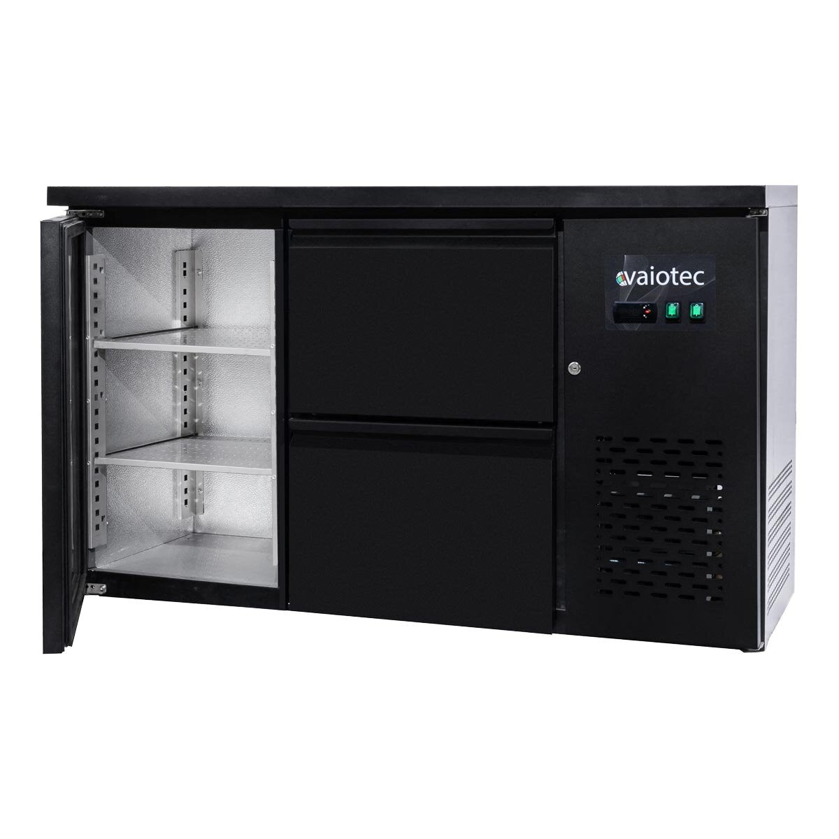 EASYLINE Barkühltisch schwarz / 1 Tür & 2 Schubladen - 280 l