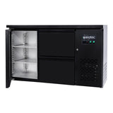 EASYLINE Barkühltisch schwarz / 1 Tür & 2 Schubladen - 280 l