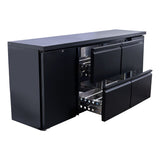 EASYLINE Barkühltisch schwarz / 1 Tür & 4 Schubladen - 425 l