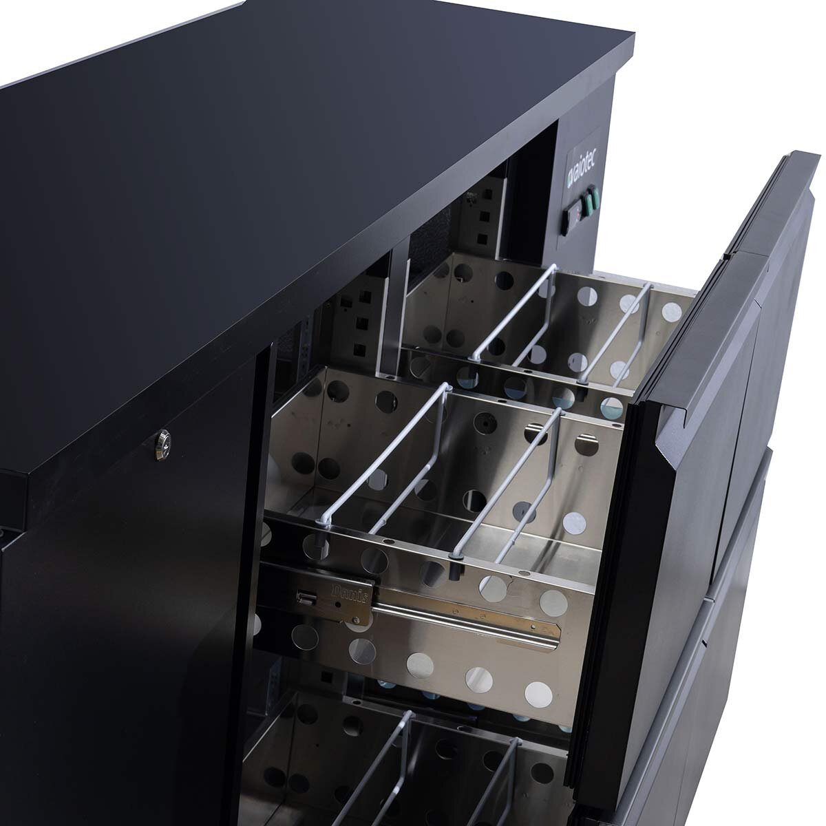 EASYLINE Barkühltisch schwarz / 1 Tür & 4 Schubladen - 425 l