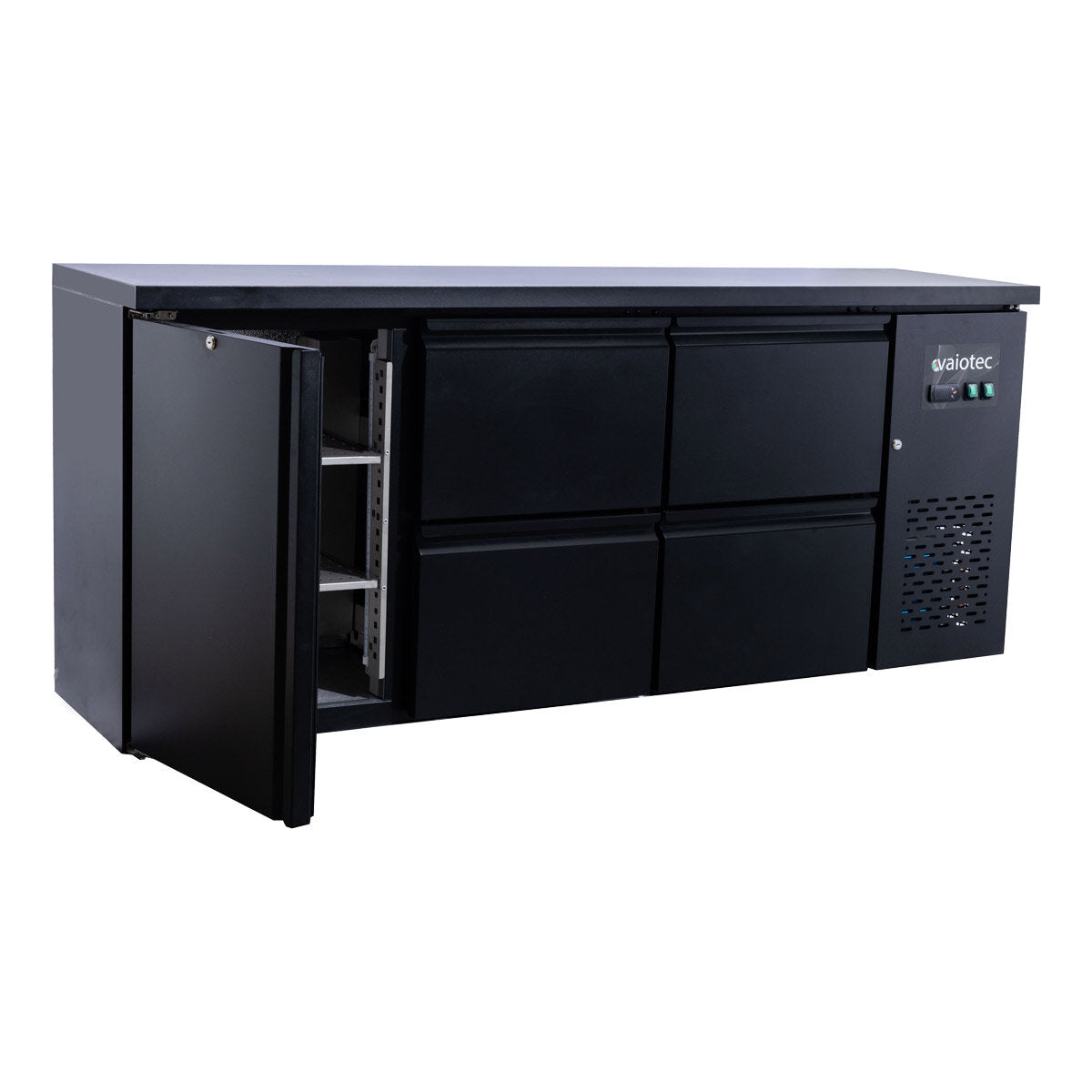 EASYLINE Barkühltisch schwarz / 1 Tür & 4 Schubladen - 425 l