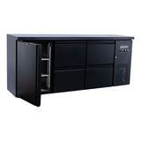 EASYLINE Barkühltisch schwarz / 1 Tür & 4 Schubladen - 425 l