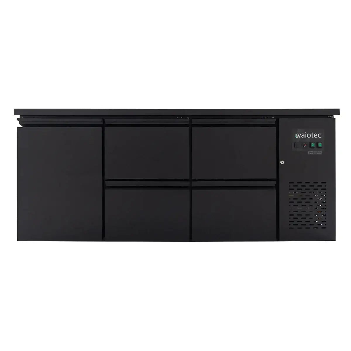 EASYLINE Barkühltisch schwarz / 1 Tür & 4 Schubladen - 425 l