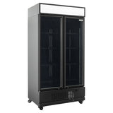 TOPLINE Getränkekühlschrank 870 Liter mit Leuchtaufsatz "schwarz"