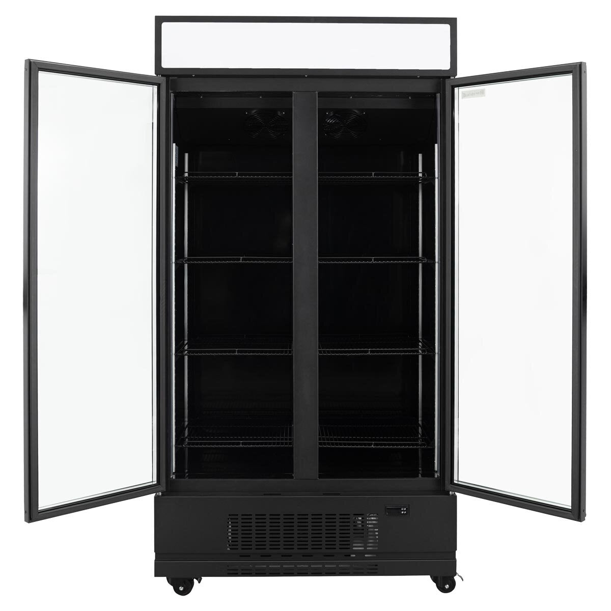 TOPLINE Getränkekühlschrank 870 Liter mit Leuchtaufsatz "schwarz"