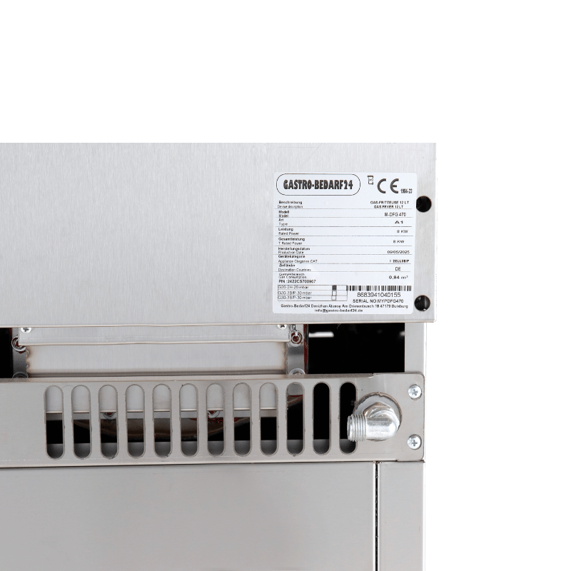 Gas-Fritteuse - 400x700x850 cm  - 8kW - 12 Liter