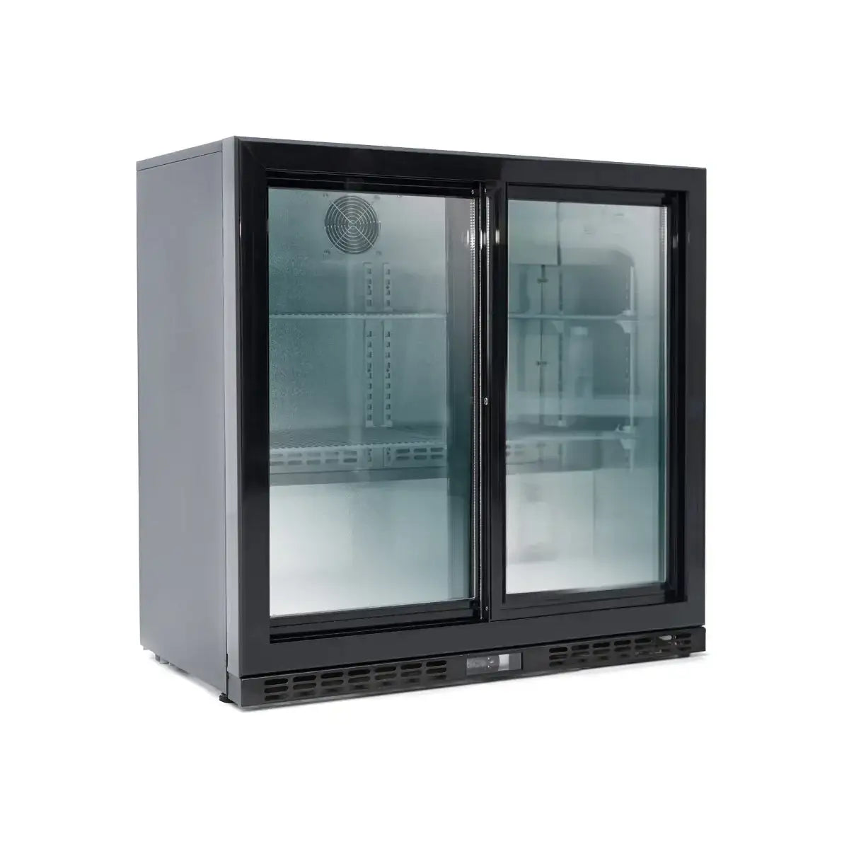 Gastronomie Kühlschrank mit Glastüren, schwarz, für professionelle Küchen und Gastrobetriebe
