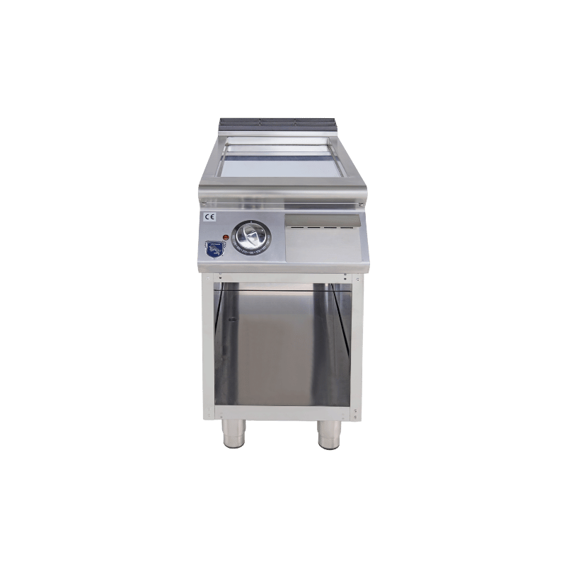 VIRTUS - Elektro Grillplatte mit offener Unterbau - Verchromt - 5,4 kW - 400x730x870 mm