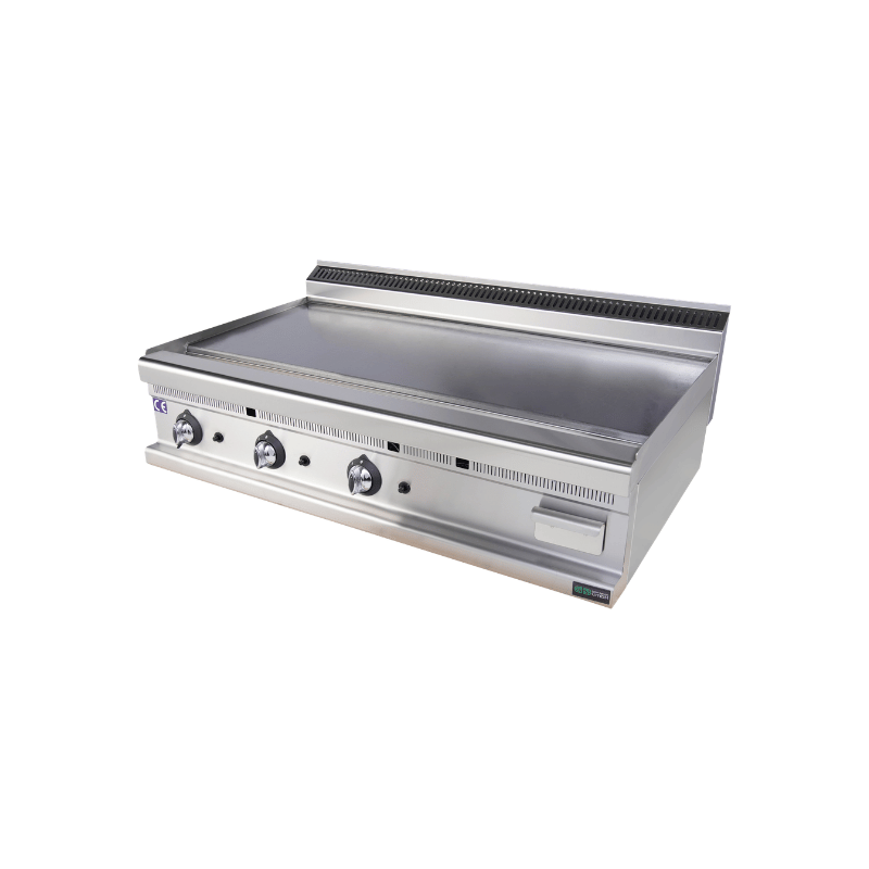 Gas-Grillplatte - Glatt - 1200x700x850 mm - 24 kW