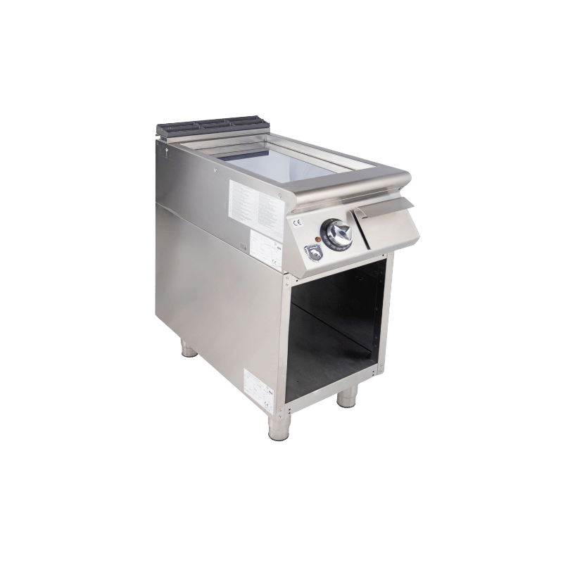 VIRTUS - Elektro Grillplatte mit offener Unterbau - Verchromt - 5,4 kW - 400x730x870 mm