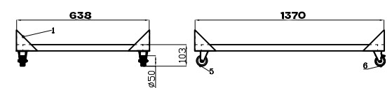 Unterbau Für Saladette 3 Türen - 1370x638x103 mm - Gastro-Bedarf24 GmbH