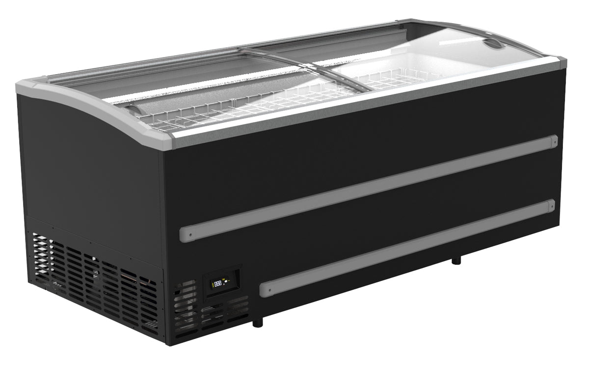 Supermarkt Tiefkühltruhe Schwarz 1880 Manuelles Auftauen - 1879x952x894 mm - 0,395 kW - Gastro-Bedarf24 GmbH