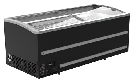 Supermarkt Tiefkühltruhe Schwarz 1880 Manuelles Auftauen - 1879x952x894 mm - 0,395 kW - Gastro-Bedarf24 GmbH