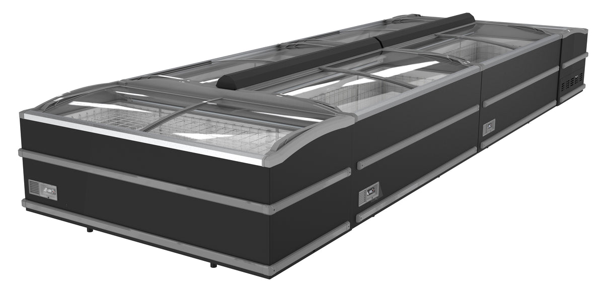 Supermarkt Tiefkühltruhe Schwarz 1880 Manuelles Auftauen - 1879x952x894 mm - 0,395 kW - Gastro-Bedarf24 GmbH
