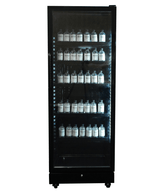 Kühlschrank 1 Glastür Schwarz SVE-450 Bl - 650x543x1794 mm - 0,23 kW - Gastro-Bedarf24 GmbH