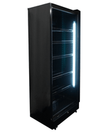 Kühlschrank 1 Glastür Schwarz SVE-450 Bl - 650x543x1794 mm - 0,23 kW - Gastro-Bedarf24 GmbH