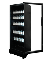 Kühlschrank 1 Glastür Schwarz SVE-450 Bl - 650x543x1794 mm - 0,23 kW - Gastro-Bedarf24 GmbH