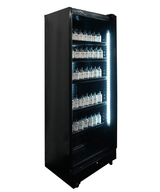 Kühlschrank 1 Glastür Schwarz SVE-450 Bl - 650x543x1794 mm - 0,23 kW - Gastro-Bedarf24 GmbH