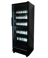 Kühlschrank 1 Glastür Schwarz SVE-450 Bl - 650x543x1794 mm - 0,23 kW - Gastro-Bedarf24 GmbH