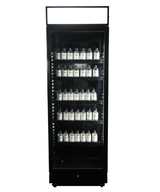 Kühlschrank 1 Glastür Schwarz Mit Canopy SVE-450 Blc - 650x543x1953 mm - 0,23 kW - Gastro-Bedarf24 GmbH