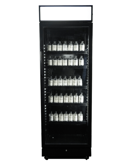 Kühlschrank 1 Glastür Schwarz Mit Canopy SVE-450 Blc - 650x543x1953 mm - 0,23 kW - Gastro-Bedarf24 GmbH