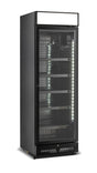 Kühlschrank 1 Glastür Schwarz Mit Canopy SVE-450 Blc - 650x543x1953 mm - 0,23 kW - Gastro-Bedarf24 GmbH