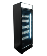 Kühlschrank 1 Glastür Schwarz Mit Canopy SVE-450 Blc - 650x543x1953 mm - 0,23 kW - Gastro-Bedarf24 GmbH