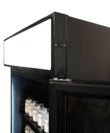 Kühlschrank 1 Glastür Schwarz Mit Canopy SVE-450 Blc - 650x543x1953 mm - 0,23 kW - Gastro-Bedarf24 GmbH