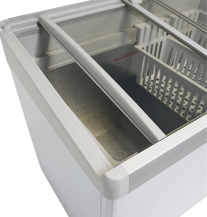Tiefkühltruhe Glasdeckel LOTTE-456 - 1434x651x840 mm - 0,27 kW - Gastro-Bedarf24 GmbH