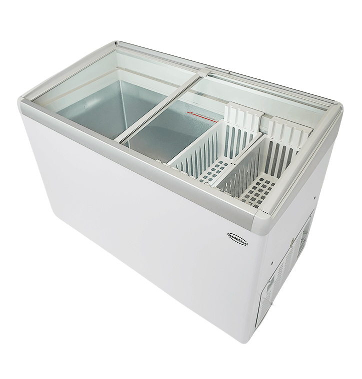 Tiefkühltruhe Glasdeckel LOTTE-396 - 1234x651x840 mm - 0,25 kW - Gastro-Bedarf24 GmbH