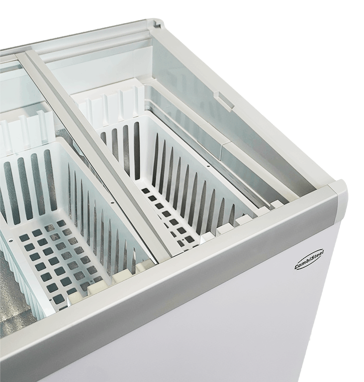 Tiefkühltruhe Glasdeckel LOTTE-396 - 1234x651x840 mm - 0,25 kW - Gastro-Bedarf24 GmbH