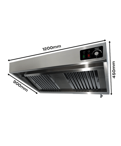 900 Wandhauben Komplett 1200 - 1200x900x450 mm - 0,25 kW - Gastro-Bedarf24 GmbH