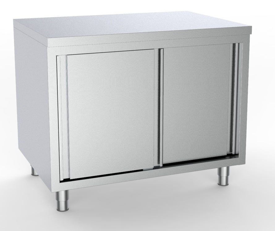 600 Arbeitstisch Schiebetüren 1600 - 1600x600x850 mm - Gastro-Bedarf24 GmbH