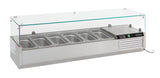Aufsatzvitrine 1/4 GN X 6 - 1400x335x435 mm - 0,34 kW - Gastro-Bedarf24 GmbH