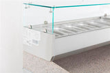Aufsatzvitrine 1/4 GN X 6 - 1400x335x435 mm - 0,34 kW - Gastro-Bedarf24 GmbH