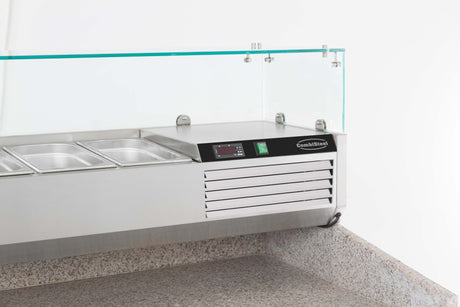 Aufsatzvitrine 1/3 GN X 9 - 2000x395x435 mm - 0,34 kW - Gastro-Bedarf24 GmbH