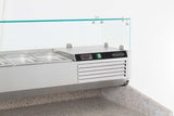 Aufsatzvitrine 1/4 GN X 6 - 1400x335x435 mm - 0,34 kW - Gastro-Bedarf24 GmbH