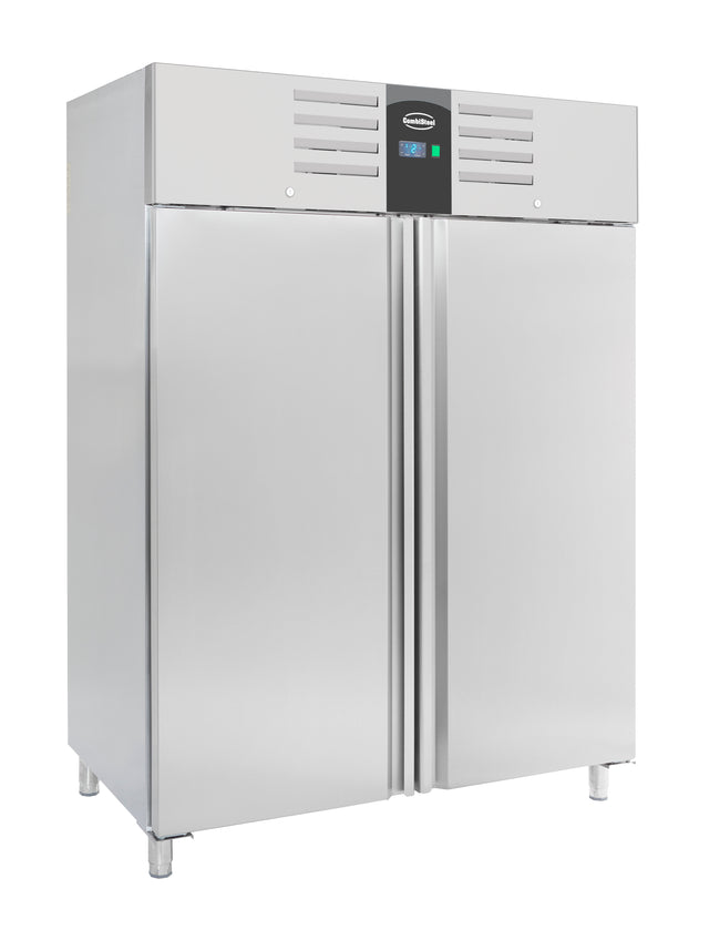 Tiefkühlschrank Edelstahl 2 Türen 1400L Energy Line - 1420x875x2100 mm - 0,6 kW - Gastro-Bedarf24 GmbH