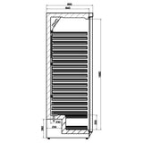 Kühlschrank - 1 Tür - Edelstahl - 570 Liter - 775x695x1885 mm