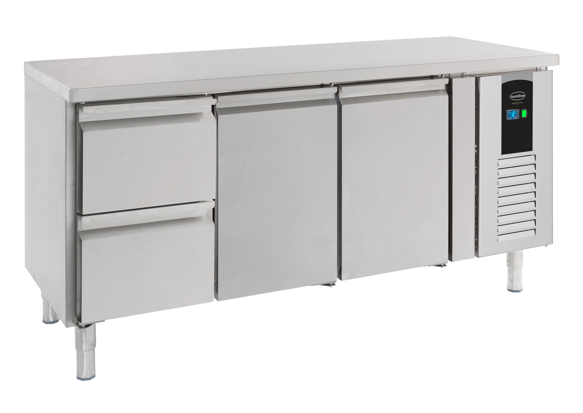 700 Kühltisch 2 Türen Und 2 Schubladen Energy Line - 1795x700x860 mm - 0,3 kW - Gastro-Bedarf24 GmbH