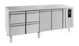 700 Kühltisch 2 Türen Und 4 Schubladen Energy Line - 2230x700x860 mm - 0,3 kW - Gastro-Bedarf24 GmbH