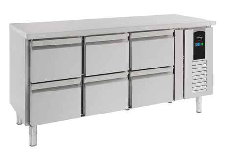 700 Kühltisch 6 Schubladen Energy Line - 1795x700x860 mm - 0,3 kW - Gastro-Bedarf24 GmbH