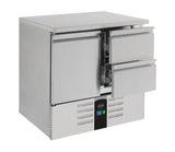 Kühltisch 1 TÜR/2 Laden Energy Line Ausgestattet Mit Verdampfer - 903x700x870 mm - 0,155 kW - Gastro-Bedarf24 GmbH