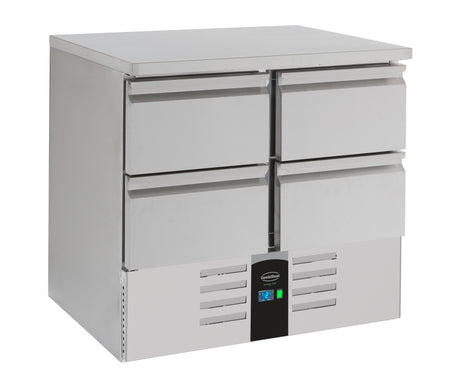 Kühltisch 4 Laden Energy Line Ausgestattet Mit Verdampfer - 903x700x870 mm - 0,155 kW - Gastro-Bedarf24 GmbH