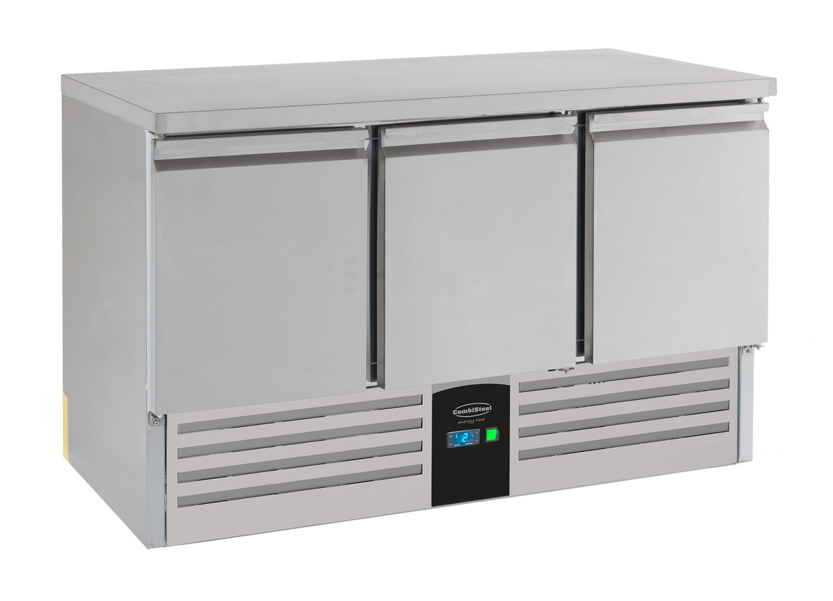 Kühltisch 3 Türen Energy Line Ausgestattet Mit Verdampfer - 1368x700x870 mm - 0,235 kW - Gastro-Bedarf24 GmbH