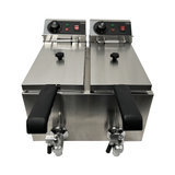 Elektro Tischfritteuse 2x4 Liter - 390x540x330 mm - 4 kw