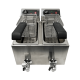 Elektro Tischfritteuse 2x4 Liter - 390x540x330 mm - 4 kw