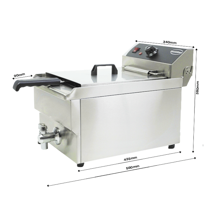 Elektro Tischfritteuse - 10 Liter - 340x560x380 mm - 5 kW