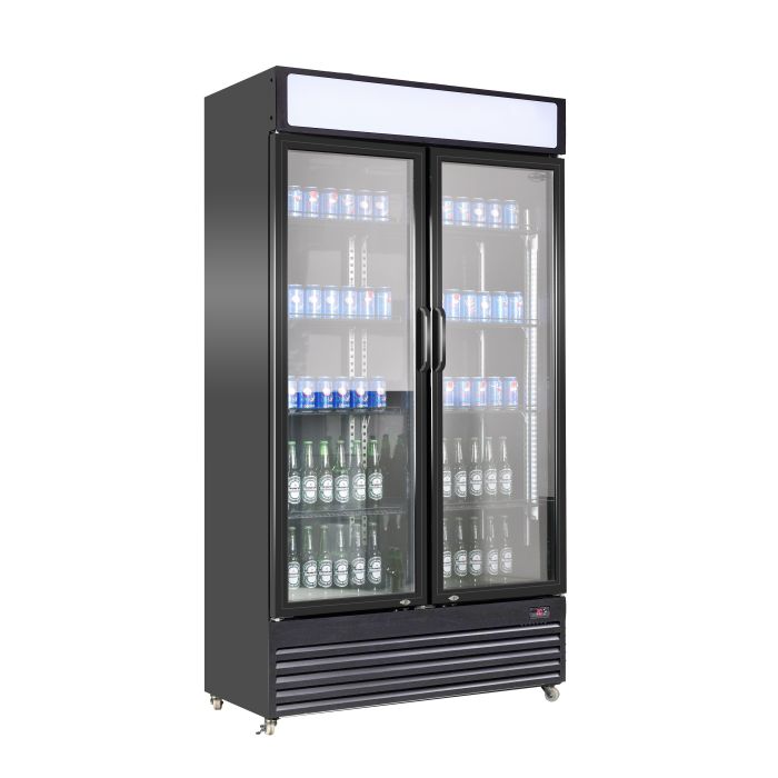 Getränkekühlschrank 2 Türen - Schwarz - 780 Liter - 1120x595x2100 mm - inkl. Räder