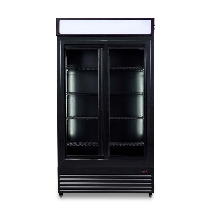 Getränkekühlschrank mit Glasschiebetüren - 780 Liter - 1120x595x2100 mm - inkl. Räder